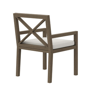 Modway Furniture Northlake Outdoor Teak Dining Armchair - Weather-Resistant Comfort for Patios, Decks & Gardens EEI-7253-WGR-WHI