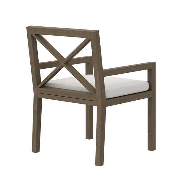 Modway Furniture Northlake Outdoor Teak Dining Armchair - Weather-Resistant Comfort for Patios, Decks & Gardens EEI-7253-WGR-WHI