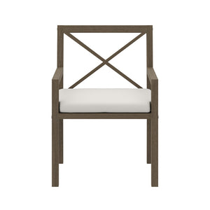 Modway Furniture Northlake Outdoor Teak Dining Armchair - Weather-Resistant Comfort for Patios, Decks & Gardens EEI-7253-WGR-WHI