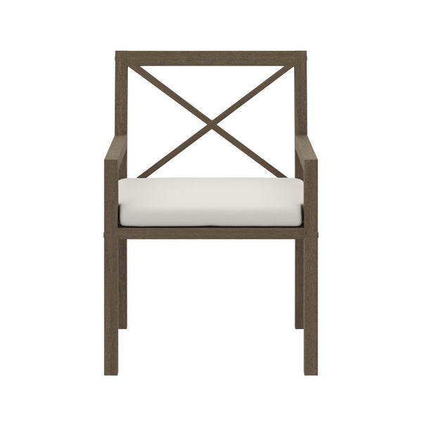 Modway Furniture Northlake Outdoor Teak Dining Armchair - Weather-Resistant Comfort for Patios, Decks & Gardens EEI-7253-WGR-WHI