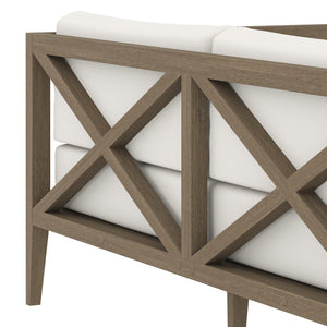 Modway Furniture Northlake Outdoor Patio Teak Loveseat - Stylish All-Weather Comfort with Durable Cross-Back Design EEI-7254-WGR-WHI