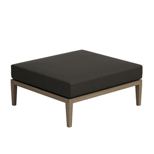 Modway Furniture Northlake Solid Teak Outdoor Loveseat Ottoman Set with All Weather Cushions Weathered Gray Flint EEI-7273-WGR-FLI