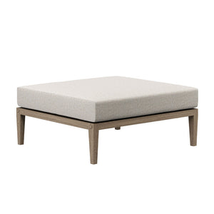 Modway Furniture Northlake Solid Teak Outdoor Patio Set with Cross-back Sofa Chairs Ottoman and Side Table Weathered Gray Pebble EEI-7274-WGR-PEB