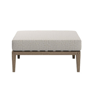 Modway Furniture Northlake Solid Teak Outdoor Loveseat Ottoman Set with All Weather Cushions Weathered Gray Pebble EEI-7273-WGR-PEB