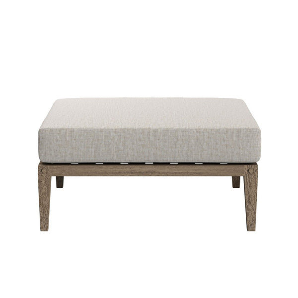Modway Furniture Northlake Solid Teak Outdoor Loveseat Ottoman Set with All Weather Cushions Weathered Gray Pebble EEI-7273-WGR-PEB