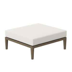Modway Furniture Northlake Outdoor Teak Ottoman - Stylish, Durable Design with All-Weather Cushion for Patios & Decks EEI-7255-WGR-WHI
