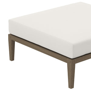 Modway Furniture Northlake Outdoor Teak Ottoman - Stylish, Durable Design with All-Weather Cushion for Patios & Decks EEI-7255-WGR-WHI