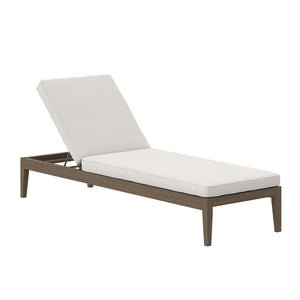 Modway Furniture Northlake Outdoor Teak Chaise Lounge - Adjustable Reclining, Weather-Resistant Cushion & Stylish Design EEI-7256-WGR-WHI