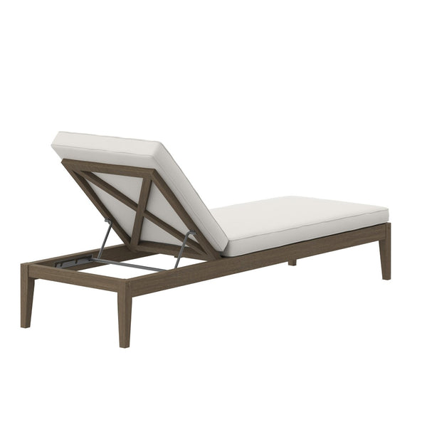 Modway Furniture Northlake Outdoor Teak Chaise Lounge - Adjustable Reclining, Weather-Resistant Cushion & Stylish Design EEI-7256-WGR-WHI