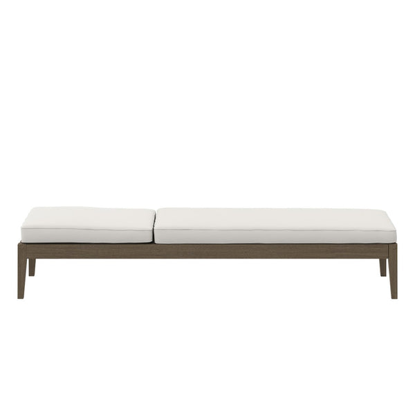 Modway Furniture Northlake Outdoor Teak Chaise Lounge - Adjustable Reclining, Weather-Resistant Cushion & Stylish Design EEI-7256-WGR-WHI