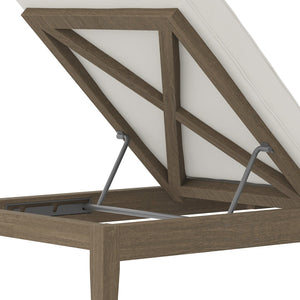 Modway Furniture Northlake Outdoor Teak Chaise Lounge - Adjustable Reclining, Weather-Resistant Cushion & Stylish Design EEI-7256-WGR-WHI