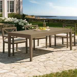 Modway Furniture Northlake 83" Rectangular Outdoor Teak Dining Table – Perfect for Patios, Modern Design & Durability EEI-7257-WGR