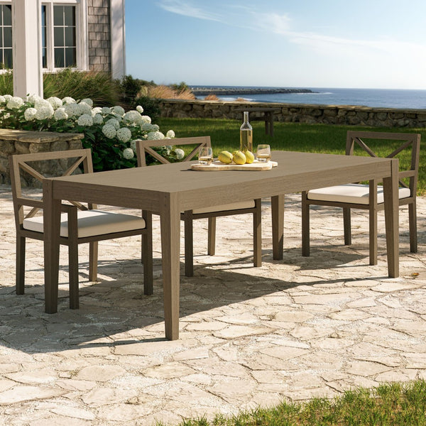Modway Furniture Northlake 83" Rectangular Outdoor Teak Dining Table – Perfect for Patios, Modern Design & Durability EEI-7257-WGR