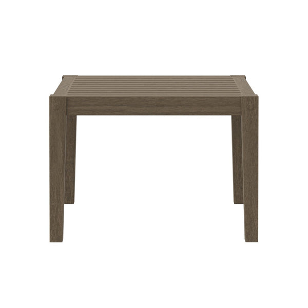 Modway Furniture Northlake Outdoor Teak Side Table - Weather-Resistant, Stylish Slatted Accent for Patios & Gardens EEI-7258-WGR