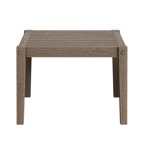 Modway Furniture Northlake Solid Teak Outdoor Chaise Lounge Set with Slatted Design for Patio Weathered Gray Pebble EEI-7276-WGR-PEB