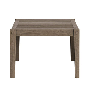 Modway Furniture Northlake Solid Teak Outdoor 3 Piece Lounge Set with Cross Back Armchairs and Side Table Weathered Gray Pebble EEI-7275-WGR-PEB