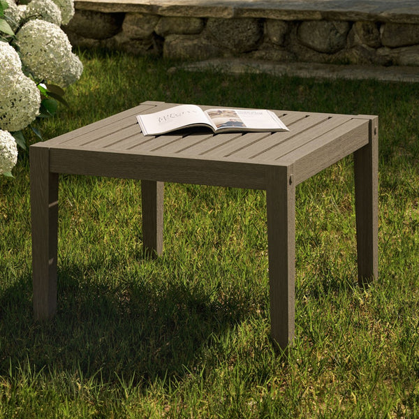Modway Furniture Northlake Outdoor Teak Side Table - Weather-Resistant, Stylish Slatted Accent for Patios & Gardens EEI-7258-WGR