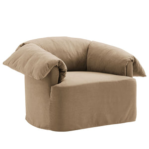 Modway Furniture Lark Oversized Barrel Lounge Chair with Removable Slipcover for Reading Nooks Almond EEI-7259-ALM