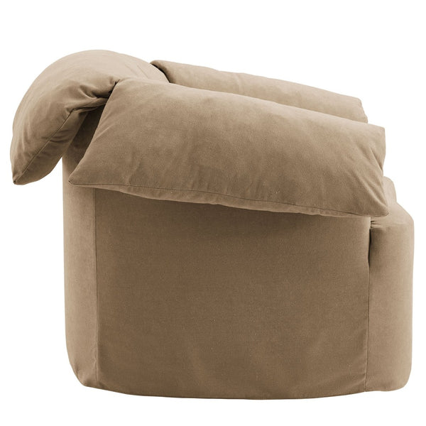 Modway Furniture Lark Oversized Barrel Lounge Chair with Removable Slipcover for Reading Nooks Almond EEI-7259-ALM