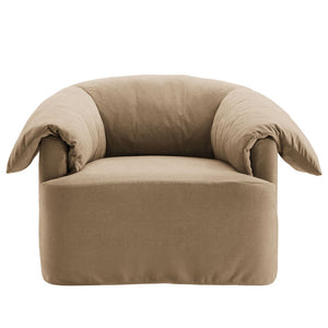 Modway Furniture Lark Oversized Barrel Lounge Chair with Removable Slipcover for Reading Nooks Almond EEI-7259-ALM