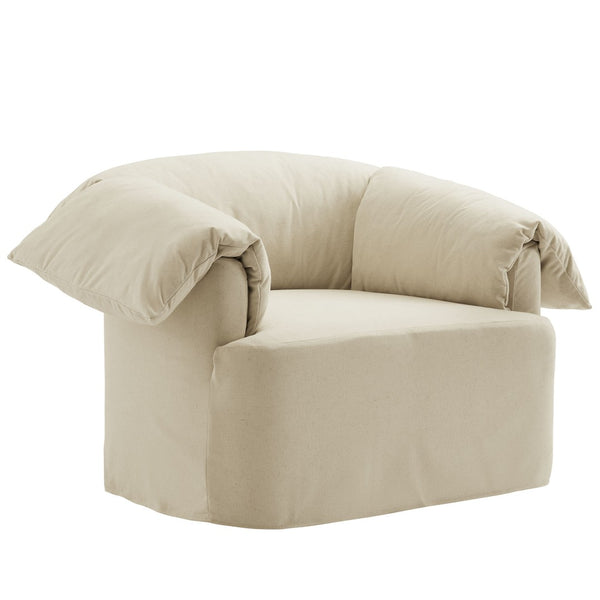 Modway Furniture Lark Oversized Barrel Lounge Chair with Removable Slipcover for Reading Nooks Linen EEI-7259-LIN