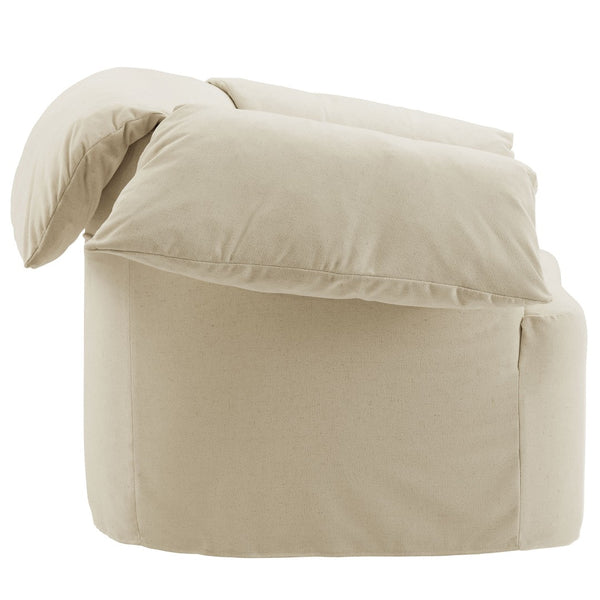 Modway Furniture Lark Oversized Barrel Lounge Chair with Removable Slipcover for Reading Nooks Linen EEI-7259-LIN