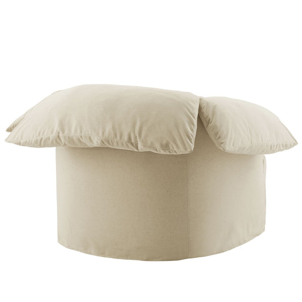Modway Furniture Lark Oversized Barrel Lounge Chair with Removable Slipcover for Reading Nooks Linen EEI-7259-LIN