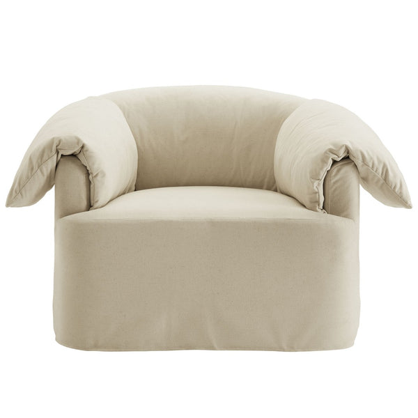 Modway Furniture Lark Oversized Barrel Lounge Chair with Removable Slipcover for Reading Nooks Linen EEI-7259-LIN