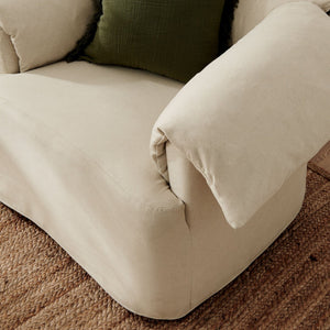 Modway Furniture Lark Oversized Barrel Lounge Chair with Removable Slipcover for Reading Nooks Linen EEI-7259-LIN