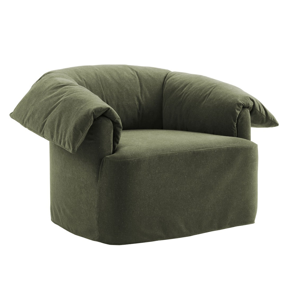 Modway Furniture Lark Oversized Barrel Lounge Chair with Removable Slipcover for Reading Nooks Sage EEI-7259-SGE