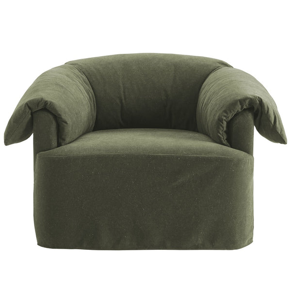 Modway Furniture Lark Oversized Barrel Lounge Chair with Removable Slipcover for Reading Nooks Sage EEI-7259-SGE