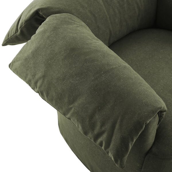 Modway Furniture Lark Oversized Barrel Lounge Chair with Removable Slipcover for Reading Nooks Sage EEI-7259-SGE