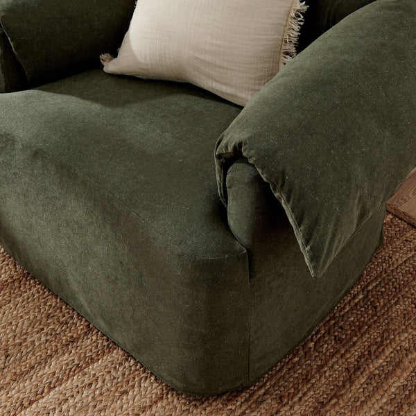 Modway Furniture Lark Oversized Barrel Lounge Chair with Removable Slipcover for Reading Nooks Sage EEI-7259-SGE