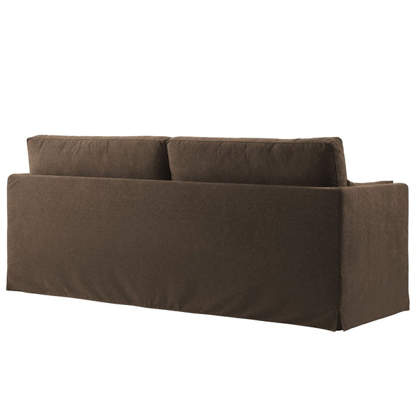 Modway Furniture Wellfleet Slipcovered Sofa with Down Blend Cushion French Piping and Sinuous Spring Support Cocoa EEI-7260-COA