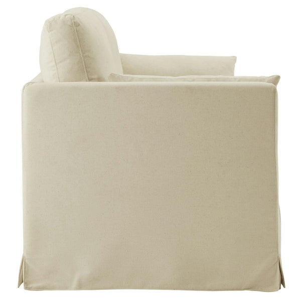 Modway Furniture Wellfleet Slipcovered Sofa with Down Blend Cushion French Piping and Sinuous Spring Support Linen EEI-7260-LIN