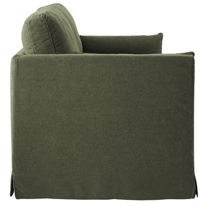 Modway Furniture Wellfleet Slipcovered Sofa with Down Blend Cushion French Piping and Sinuous Spring Support Sage EEI-7260-SGE