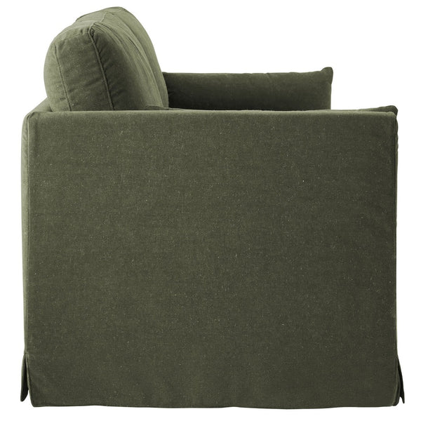 Modway Furniture Wellfleet Slipcovered Sofa with Down Blend Cushion French Piping and Sinuous Spring Support Sage EEI-7260-SGE