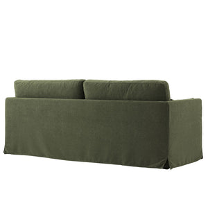 Modway Furniture Wellfleet Slipcovered Sofa with Down Blend Cushion French Piping and Sinuous Spring Support Sage EEI-7260-SGE
