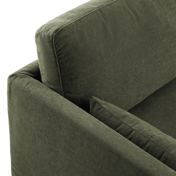 Modway Furniture Wellfleet Slipcovered Sofa with Down Blend Cushion French Piping and Sinuous Spring Support Sage EEI-7260-SGE