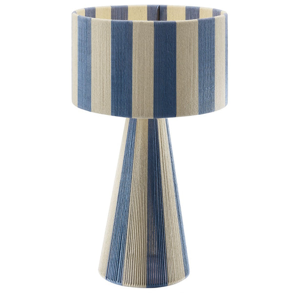 Modway Furniture Renae Handwoven Cotton Thread Table Lamp - Bohemian Chic Design for Modern Living Spaces, 20.9" Tall Capri Blue EEI-7261-CBL