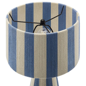 Modway Furniture Renae Handwoven Cotton Thread Table Lamp - Bohemian Chic Design for Modern Living Spaces, 20.9" Tall Capri Blue EEI-7261-CBL