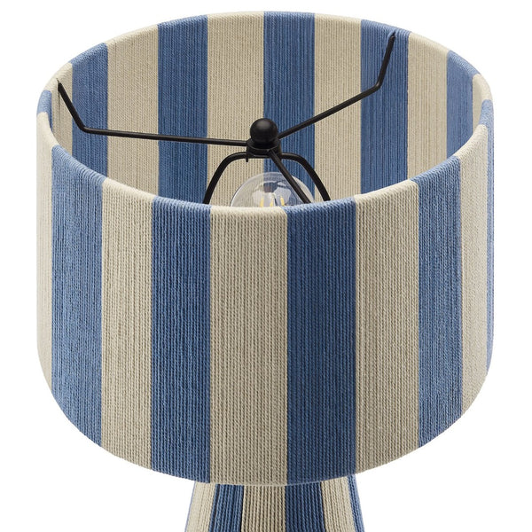 Modway Furniture Renae Handwoven Cotton Thread Table Lamp - Bohemian Chic Design for Modern Living Spaces, 20.9" Tall Capri Blue EEI-7261-CBL