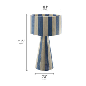 Modway Furniture Renae Handwoven Cotton Thread Table Lamp - Bohemian Chic Design for Modern Living Spaces, 20.9" Tall Capri Blue EEI-7261-CBL