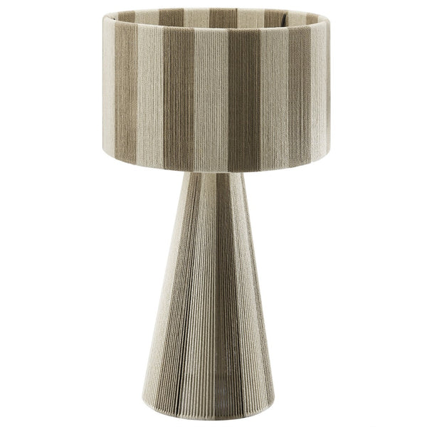 Modway Furniture Renae Handwoven Cotton Thread Table Lamp - Bohemian Chic Design for Modern Living Spaces, 20.9" Tall Cobblestone EEI-7261-COB