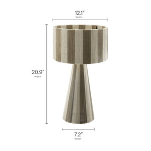 Modway Furniture Renae Handwoven Cotton Thread Table Lamp - Bohemian Chic Design for Modern Living Spaces, 20.9" Tall Cobblestone EEI-7261-COB