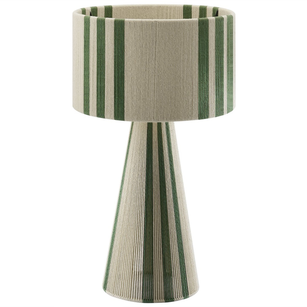 Modway Furniture Gia Handwoven Cotton Thread Table Lamp - Modern Vintage Charm for Boho or Mid-Century Interiors Basil Green EEI-7262-BAS