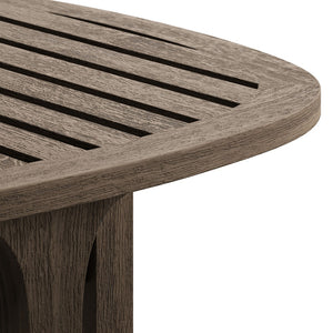Modway Furniture Saratoga Solid Teak Outdoor Lounge Set Two Chairs and Side Table Patio Seating Weathered Gray Pebble EEI-7267-WGR-PEB