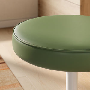 Modway Furniture Lippa Vegan Leather Round Stool - Stylish Mid-Century Modern Accent Seat for Versatile Use Leaf EEI-7264-LEA