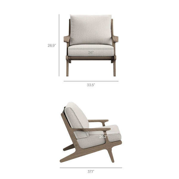 Modway Furniture Saratoga Solid Teak 5 Piece Outdoor Lounge Set with Angular Modern Frame Weathered Gray Pebble EEI-7265-WGR-PEB