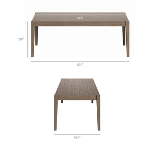 Modway Furniture Northlake Solid Teak Outdoor Dining Set Seats Eight with Cross-back Armchairs Weathered Gray Pebble EEI-7271-WGR-PEB